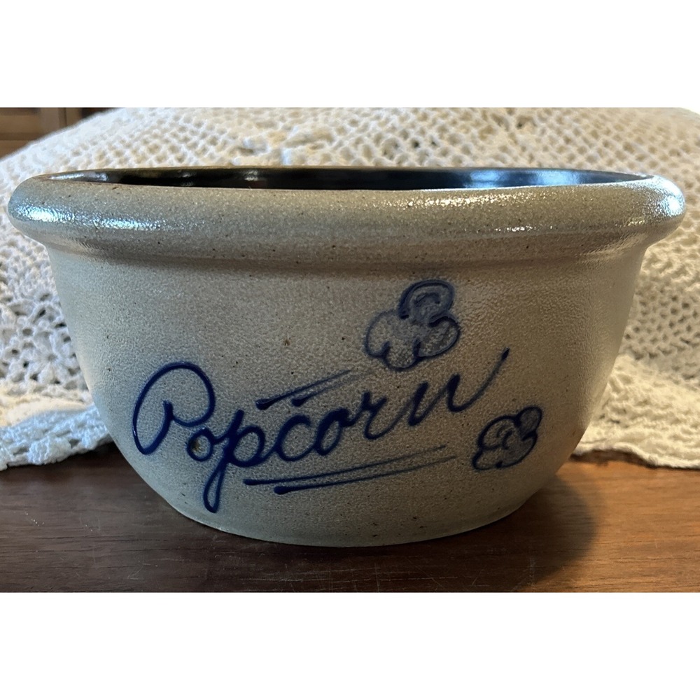 Rowe Pottery Popcorn Crock Bowl Salt Glaze 1993 Historical RARE